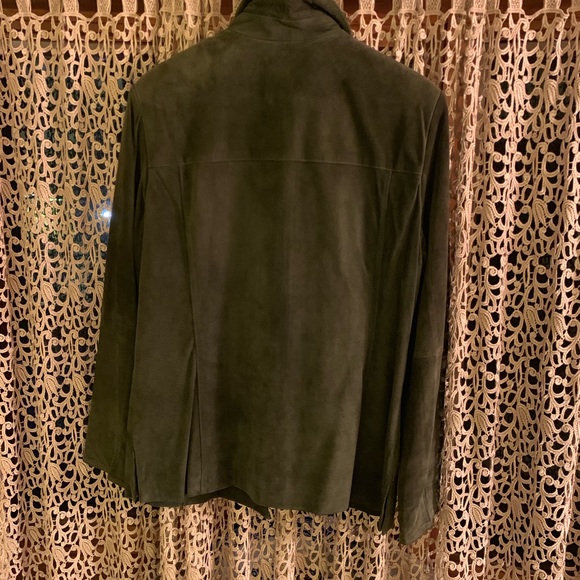 X SOLD X Suede Jacket Deep Green๐ Large Excellent - Picture 7 of 8